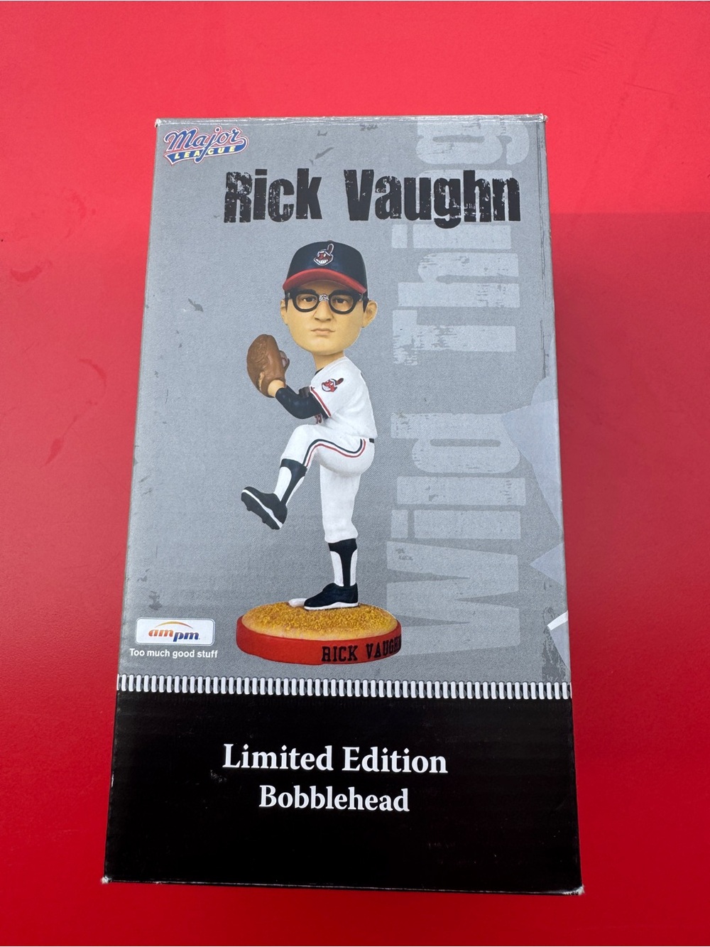 Rick “Wild Thing” Vaughn NIB bobbblehead. AM/PM special edition.